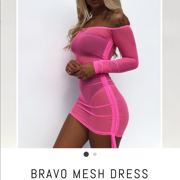 NWT 💖 pink mesh dress - Picture 2 of 2